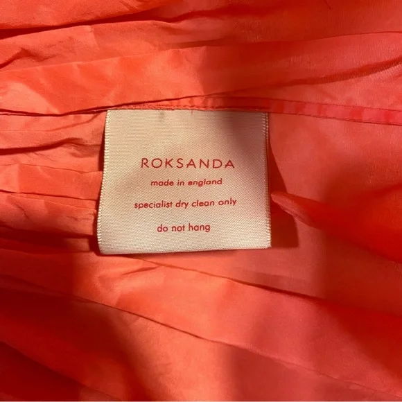 ROKSANDA Alessia dress ruffle coral peach salmon UK 6 US 2 oversize tiered NWT